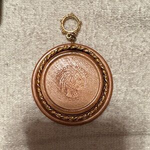 Vintage wooden nickel Pendant with Gold Accents